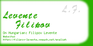 levente filipov business card